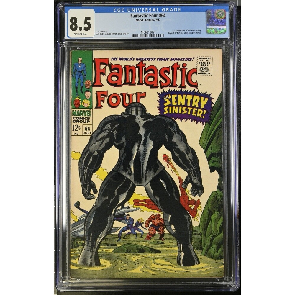1967 Fantastic Four #64 CGC 8.5 1st Appearance Of Kree Sentry Stan Lee Story